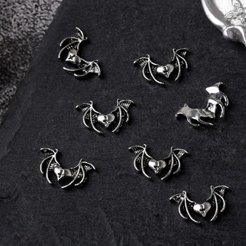 10 Stück/Set Vintage Totenkopf 3D Kunst Herz Spitzen Dekorationen 3D Maniküre Kunst Dekoration für Frauen von carotoe