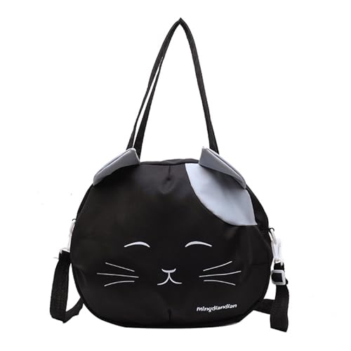 Damen-Umhängetasche aus Segeltuch, große Kapazität, niedlich, Cartoon-Katzen, Kuriertasche, japanische Umhängetasche zum Einkaufen, niedliche Cartoon-Katzen, Umhängetasche, Schultertasche, große von carotoe