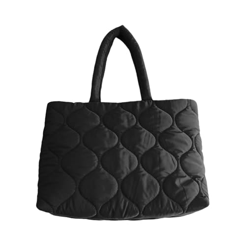 Damentasche mit großem Fassungsvermögen, Achselhöhle, gesteppt, Schultertasche, gepolsterte Handtasche, passend zum Einkaufen, einfacher Tragegriff oben, große Kapazität, Handtasche, gesteppte von carotoe