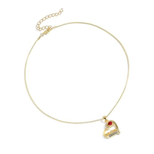 Elegante Herz-Kristall-Halskette mit Diamantverzierungen, Schmuckzubehör, tragbar, für trendige Frauen jeden Alters, Mutter-Herz-Halskette, Einheitsgröße, Wie beschrieben, Wie beschrieben von carotoe