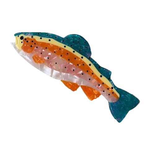 Haarklammer in Fischform aus Acetat für Damen, einzigartiges, buntes Design, starker Halt, Haarhalter für Frühlingsurlaub von carotoe