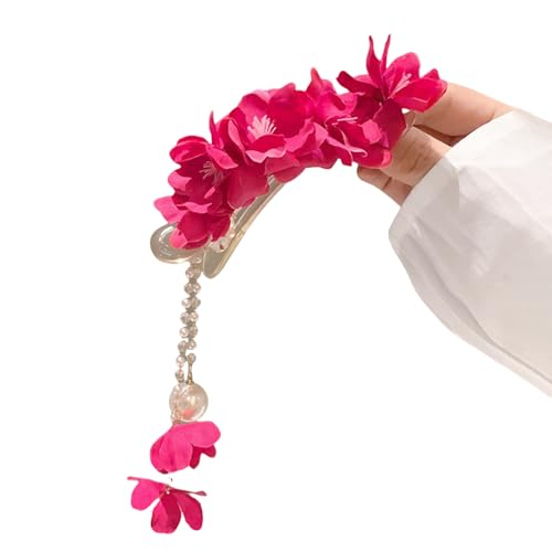 Handgefertigte Kamelien-Blumen-Haarspange, baumelnde Quasten, Entenschnabel-Clip, starker Griff, Haarhalter für Damen, verschiedene Anlässe, handgefertigte Kamelien-Haarspange Handgefertigte Kamelien-Blumen-Haarspange, baumelnde Quasten, Entenschnabel-Clip, starker Griff, Haarhalter für Damen, verschiedene Anlässe, handgefertigte Kamelien-Haarspange von carotoe