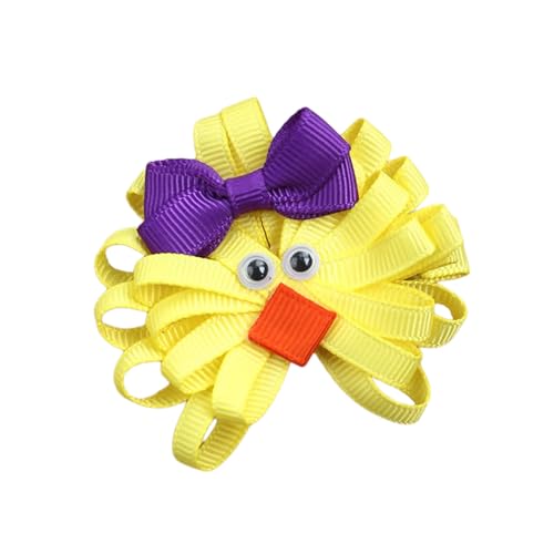 Handgefertigte Oster-Haarspange mit Huhn/Hasen-Schleife, bequemer Stoff, Haarspange für Kinder und Erwachsene, Festival-Kopfbedeckung von carotoe