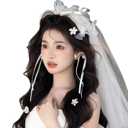 Modische Haarspangen-Set mit Quasten und Schleifen, Haarschmuck, geeignet für Hochzeiten und den täglichen Gebrauch von carotoe