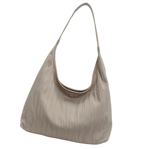 Praktische Schultertasche mit Streifenmuster, stilvolle Büro-Unterarmtasche, große Kapazität, Handtasche für Arbeit oder den täglichen Gebrauch, Stoff-Schulter, khaki, One Size von carotoe