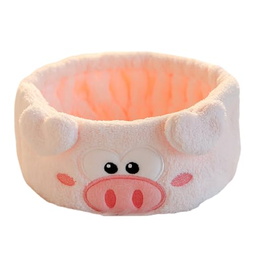 Schweinchen-Plüsch-Stirnband, zum Waschen des Gesichts, Haarband, Mädchen, saugfähig, schweißabwischend, Haarband für Damen, Make-up, Sport von carotoe