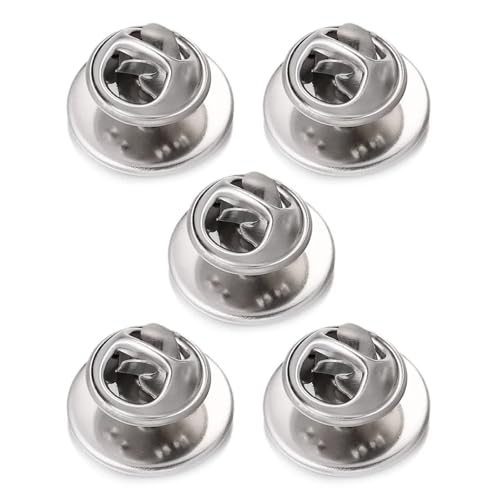 Set mit 5 Edelstahl-Broschen mit Schmetterlingsverschluss, sichere Anstecknadeln, Clutch-Verschlüsse von carotoe