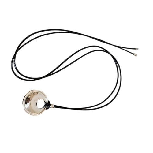 Stilvolle, runde Lederhalskette aus PU-Leder mit einem modernen runden Glücksanhänger als Geschenk für Glück von carotoe