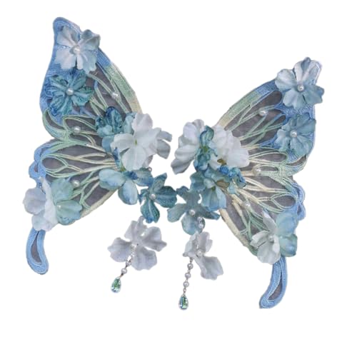 Stilvolle Haarspange im antiken Han-Kostüm, Schmetterling, Seide, Blume, Haarschmuck für Damen, chinesischer Stil, Kopfschmuck Stilvolle Haarspange im antiken Han-Kostüm, Schmetterling, Seide, Blume, Haarschmuck für Damen, chinesischer Stil, Kopfschmuck von carotoe