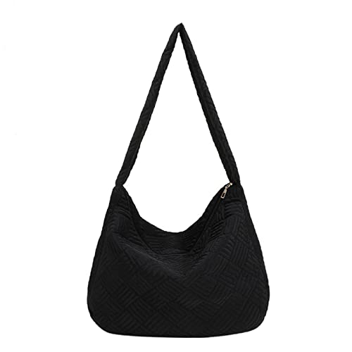 Tragbare Einkaufstasche mit Streifenmuster, große Kapazität, vielseitige Taschen, Outdoor-Reisen, wiederverwendbar, Lebensmittel-Organizer für Damen, Einkaufstasche, Schwarz , One Size von carotoe