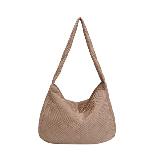 Tragbare Einkaufstasche mit Streifenmuster, große Kapazität, vielseitige Taschen, Outdoor-Reisen, wiederverwendbar, Lebensmittel-Organizer für Damen, Einkaufstasche, khaki, One Size von carotoe
