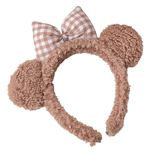 Trendiges Schleifen-Design, Haar-Accessoire, Plüsch-Stirnband, Haardekoration, geeignet für Gesichtswäsche, Cartoon-Haarreifen von carotoe