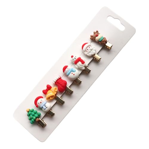 Weihnachts-Haarspangen für Mädchen, Weihnachtsmann, Rentier, Schneemann, 10 Stück Weihnachts-Haarspangen für Mädchen, Weihnachtsmann, Rentier, Schneemann, 10 Stück von carotoe