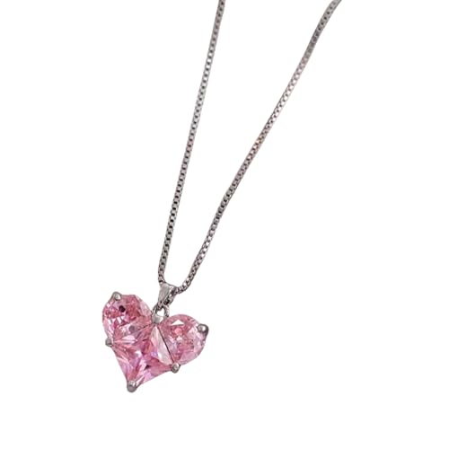 carotoe Schöne Zirkonia-Herz-Blumen-Ohrringe, Halskette mit aufwendigen Details und allergieresistenter Beschichtung, ideal für Damen, modisches Damen-Accessoire, necklace, Wie beschrieben, Wie von carotoe