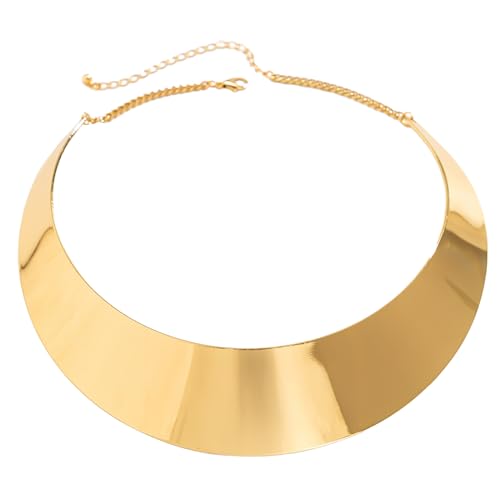 carotoe Übertriebener Metalldraht, offene Manschette, Drehmoment, Choker-Halskette für Damen, Punk, breit, verstellbare Kette, Grunge-Schmuck, Punk, Modeschmuck, breite Halsketten von carotoe