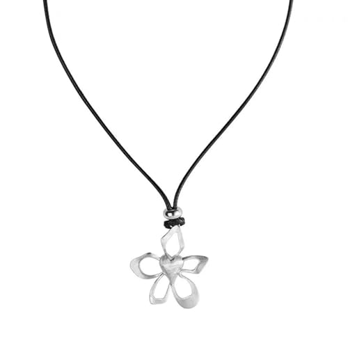 carotoe Verstellbare, hohle florale Charm-Halskette mit schwarzem Wachsseil, Halskette, stilvoller Schmuck für Sie, schwarze Wachsschnur, Schmuckgeschenk carotoe Verstellbare, hohle florale Charm-Halskette mit schwarzem Wachsseil, Halskette, stilvoller Schmuck für Sie, schwarze Wachsschnur, Schmuckgeschenk von carotoe