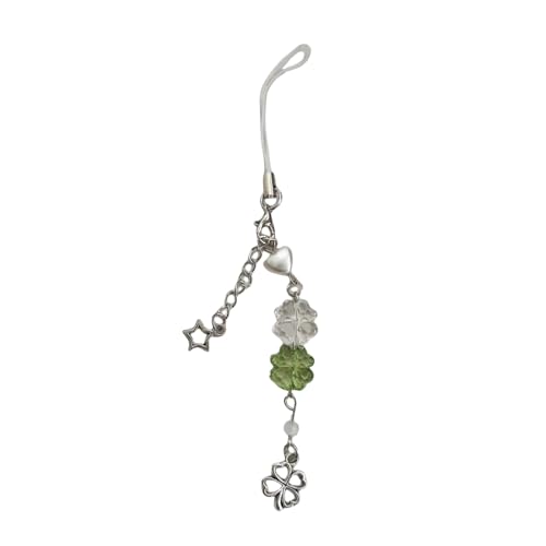 carotoe Vielseitig verwendbar, vierblättriges Kleeblatt-Handykette, Mehrzweck-Glücksbringer, Schlüsselanhänger für Schlüssel und Geldbörsen, Zubehör, Acryl-Charm von carotoe