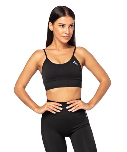 carpatree- Sport BH Damen, Seamless Sportbh, Bustier Sport BH Starker Halt mit Geregelte Saiten, Bra mit Gepolstert Abnehmbare Pads, mit Dichtes Gewebe für Yoga Fitness Gym Workout von carpatree