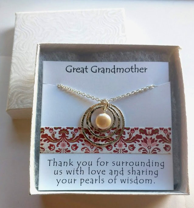 Große Großmutter Halskette - Sentimental Schmuck Geschenk Für Familienschmuck von carriehammdesigns