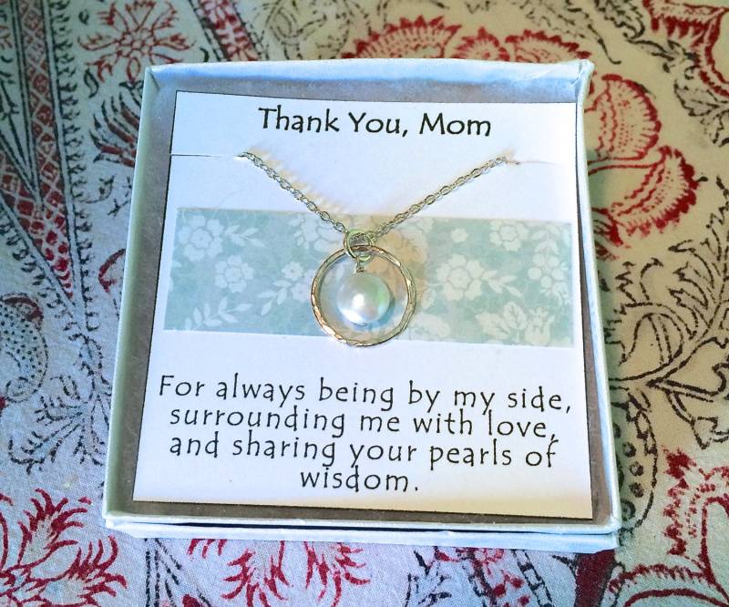 Mutter Halskette - Sentimentale Schmuck Geschenk Weihnachts Für Mama Familien Silber Und Perlen Kette von carriehammdesigns