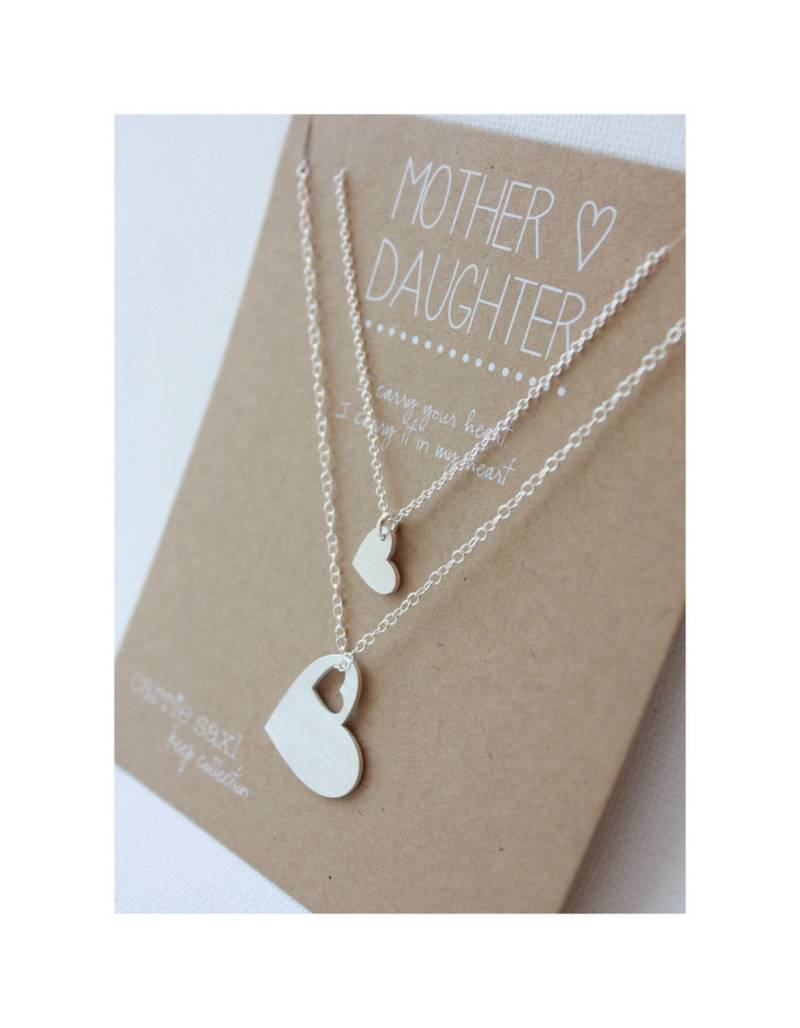 Mutter Tochter Halskette Set - Hochzeitsgeschenk Muttertagsgeschenk Schmuck Geschenk Für Mama Der Braut Herz von carriesaxl