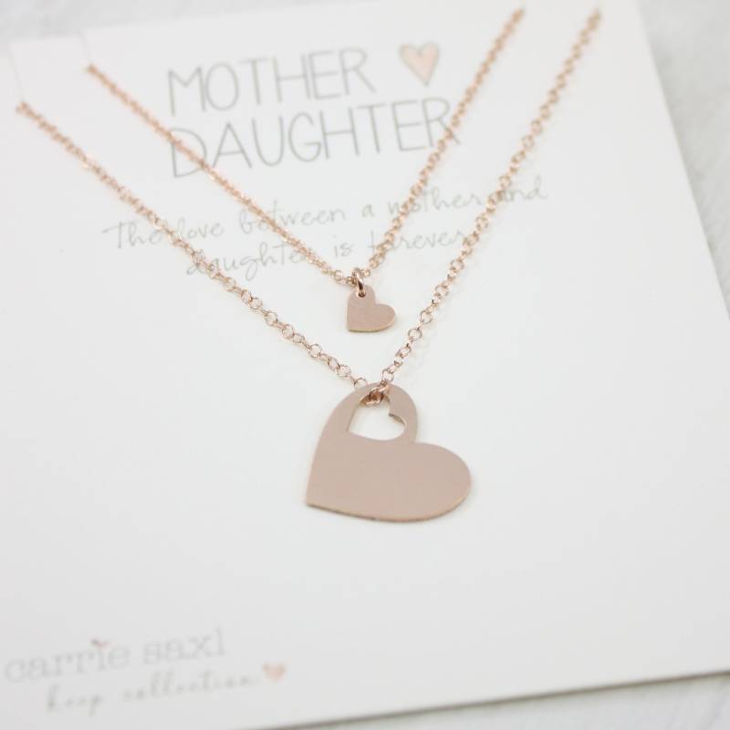 Muttertagsgeschenk - Mutter Tochter Halskette Set Hochzeitsgeschenk Muttertag Tochter Schmuck Geschenk Für Mama Roségold Sie von carriesaxl