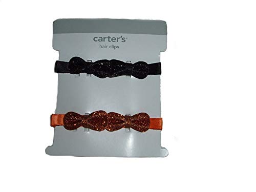 Carter's Baby Girl Halloween Collection 4 Hair Clips Black Orange Glitter von Carter's