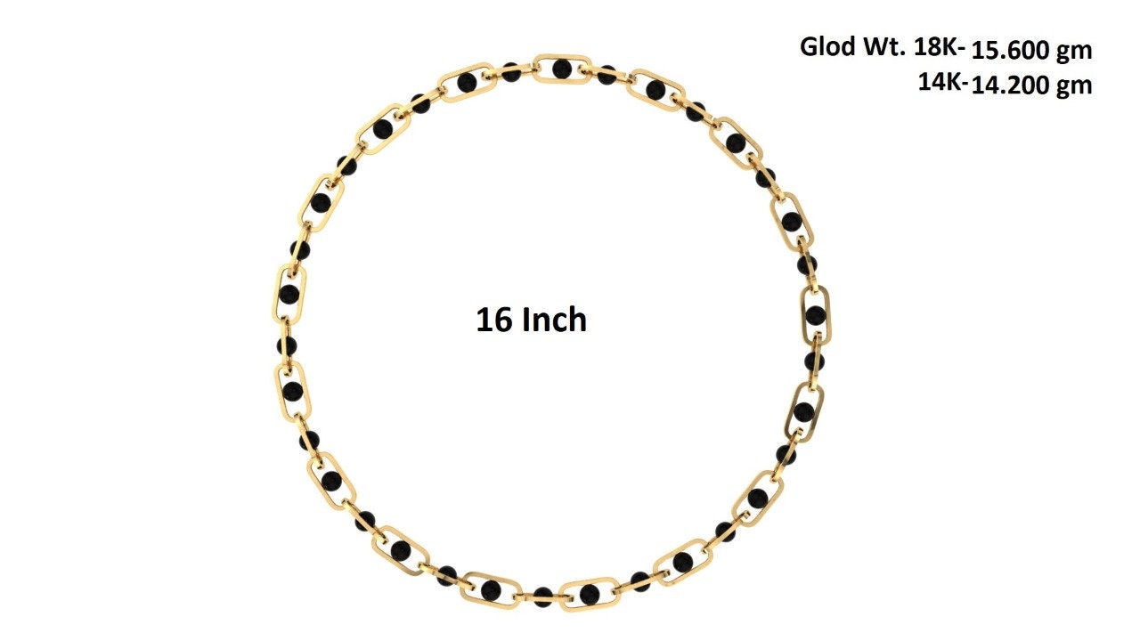 14K Gold 5mm Schwarzer Onyx Papierclip Kette Halskette 14K Gold 5mm Schwarzer Onyx Papierclip Kette Halskette von carvjewels