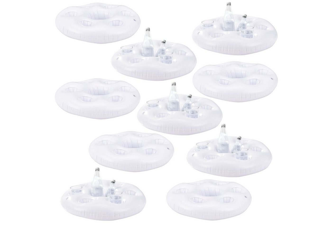 casa.pro Flaschenkorb, Poolbar 10er Set aufblasbar Getränkehalter von casa.pro