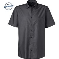 CasaModa Herren Kurzarmhemd grau meliert Comfort Fit von casamoda