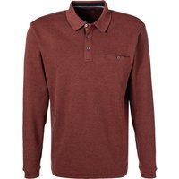 CasaModa Herren Polo-Shirt rot Baumwoll-Piqué meliert von casamoda