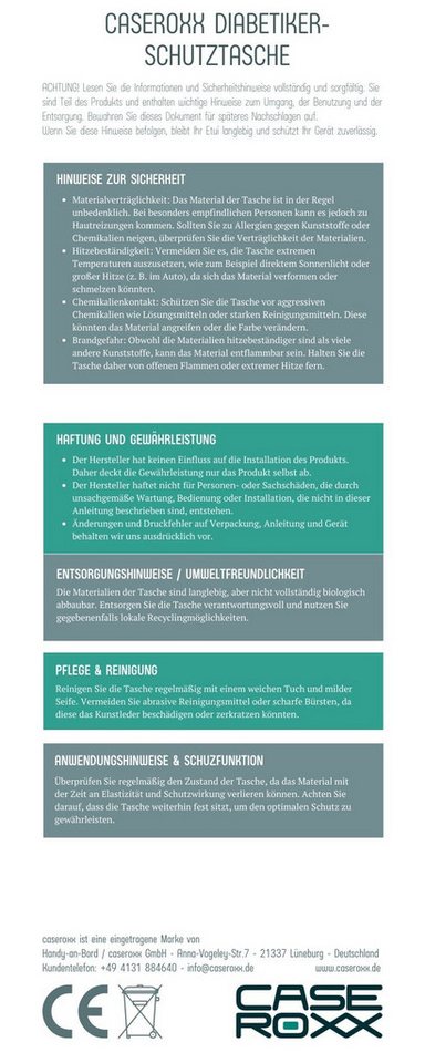 caseroxx Blutzuckermessgerät Blutzuckermessgerät Tasche für Freestyle Libre 1 / 2 / 3 von caseroxx