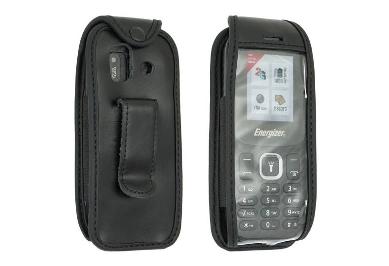 caseroxx Handytasche caseroxx Handytasche mit Gürtelclip für Energizer E13, schwarz (Einzelartikel, 1-tlg., Ledertasche mit Gürtelclip) von caseroxx