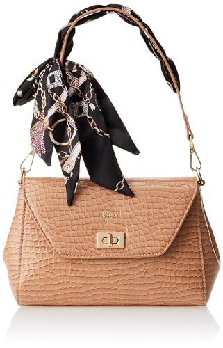caspio Women's Damen Schultertasche, Dunkelbeige von caspio
