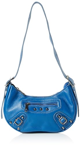 caspio Women's Leder Damen Schultertasche, Blau von caspio