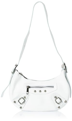 caspio Women's Leder Damen Schultertasche, Weiss von caspio