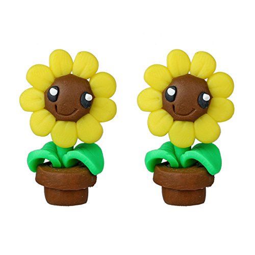 casstaly 1 Paar Mode Frauen Handarbeit Polymer Clay Weich Niedlich Tier Piercing Ohrstecker Sonne Blume von casstaly