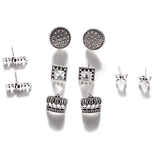 casstaly 5 Paar/Set für Mama, Krone, Schleife, Ohrringe, für Frauen, Bohème, schillernd, Hochzeit, Kristall casstaly 5 Paar/Set für Mama, Krone, Schleife, Ohrringe, für Frauen, Bohème, schillernd, Hochzeit, Kristall von casstaly