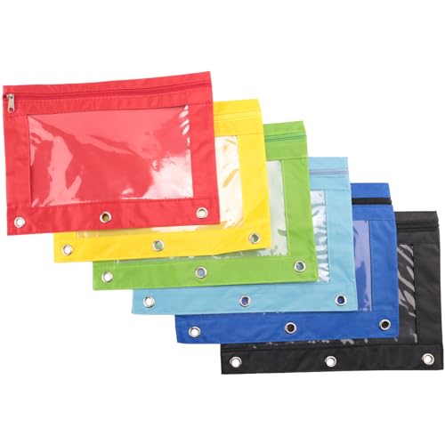 casstaly 6er-Pack Federmäppchen Aus Stoff mit 3-Ring-Reißverschluss und Klarem casstaly 6er-Pack Federmäppchen Aus Stoff mit 3-Ring-Reißverschluss und Klarem von casstaly