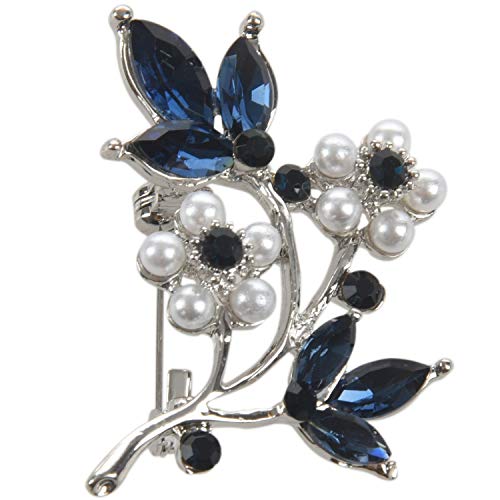 casstaly Exquisite Brosche Kristall Temperament Blau Physiologie Damen Nadelbaum von casstaly