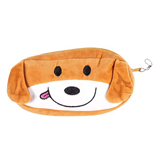 casstaly Federmäppchen für Kinder, große Stifttasche aus Plüsch, Make-up, Kosmetik, Aufbewahrungstasche für Hunde von casstaly