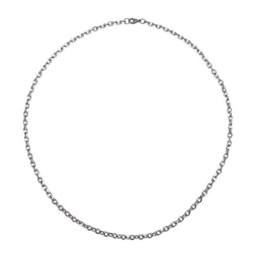 casstaly Halskette, Edelstahl, silberfarben, Breite 5 mm, Länge 58 cm von casstaly