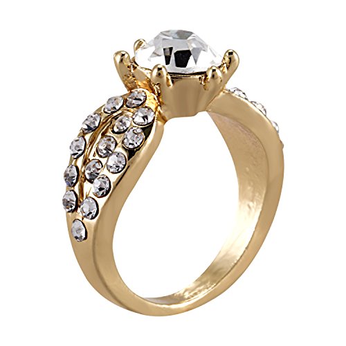 casstaly Luxuriöser Hochzeits-Kristallring für Damen in Gold (US6) von casstaly