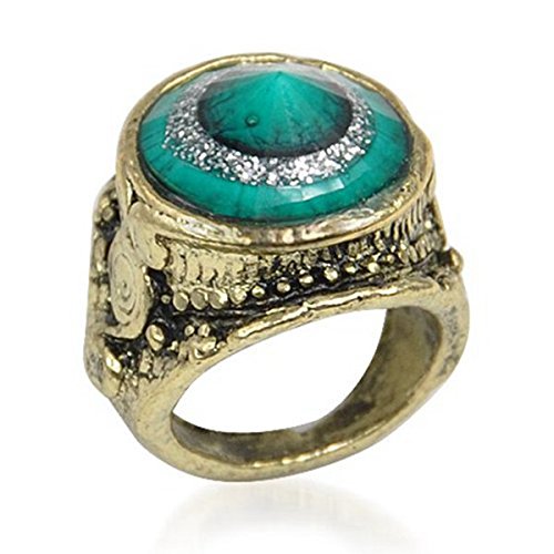 casstaly Ring im Retro-Stil, Smaragd, künstlich von casstaly