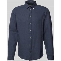 Casual Friday Regular Fit Freizeithemd mit Button-Down-Kragen Modell 'ANTON' in Marine Melange, Größe L von casual friday