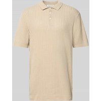 Casual Friday Regular Fit Poloshirt mit Strukturmuster Modell 'Karl' in Taupe, Größe XL von casual friday
