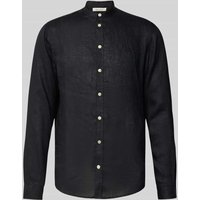 Casual Friday Slim Fit Freizeithemd aus Leinen Modell 'Anton' in Black, Größe M von casual friday