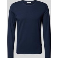 Casual Friday Slim Fit Longsleeve mit Stretch-Anteil Modell 'Theo' in Marine, Größe M von casual friday