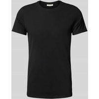 Casual Friday T-Shirt mit geripptem Rundhalsausschnitt in Black, Größe XXL von casual friday