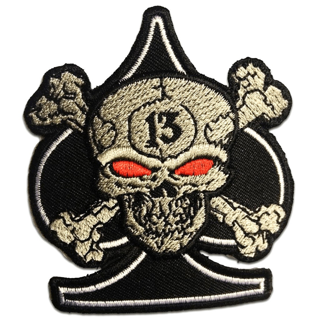 Aufnäher/Bügelbild - 13 Totenkopf Biker Schwarz 8.3 X 7.6 cm Patches Aufnäher/Bügelbild - 13 Totenkopf Biker Schwarz 8.3 X 7.6 cm Patches von catchthepatch